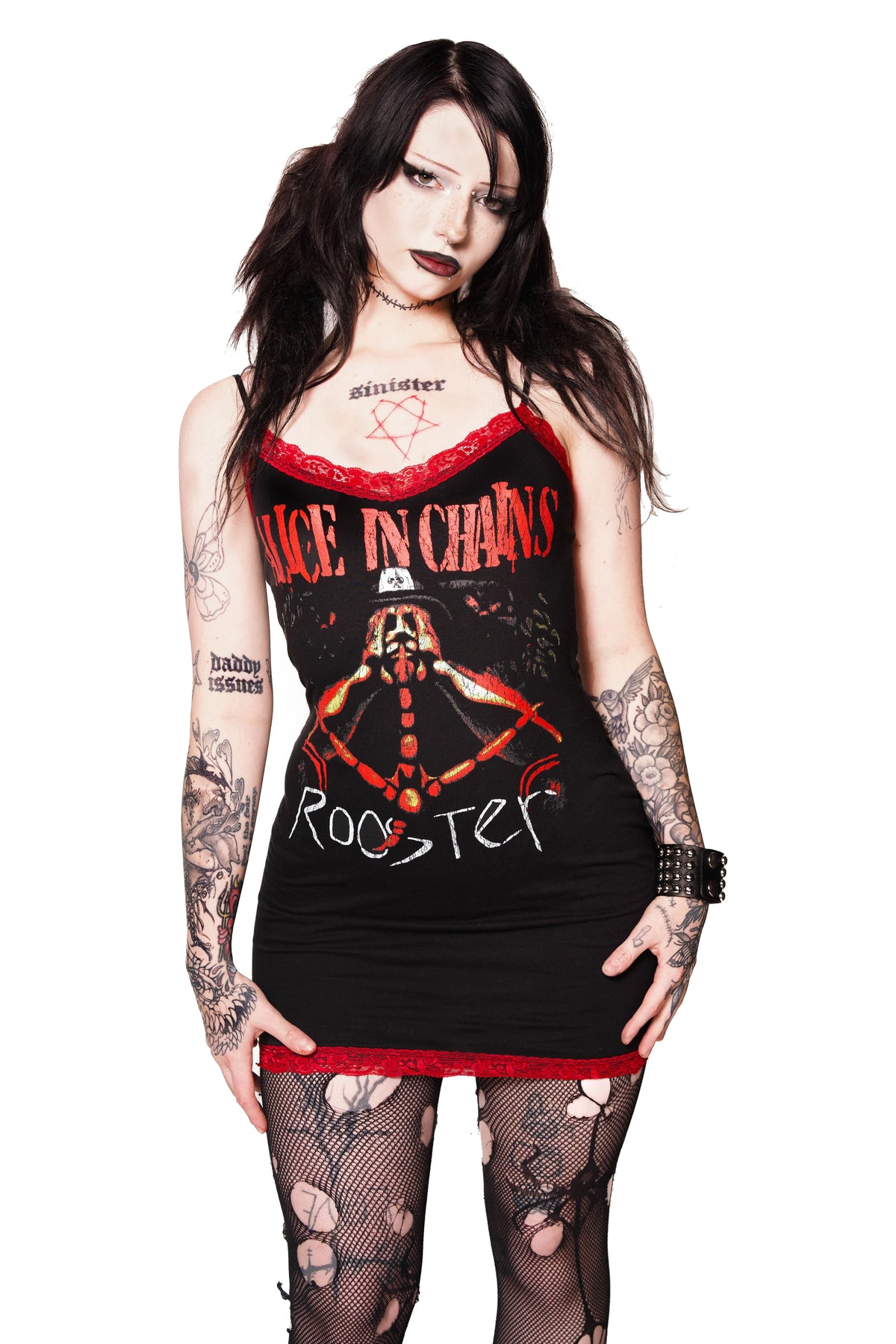 Alice In Chains Red Lace Strap Dress