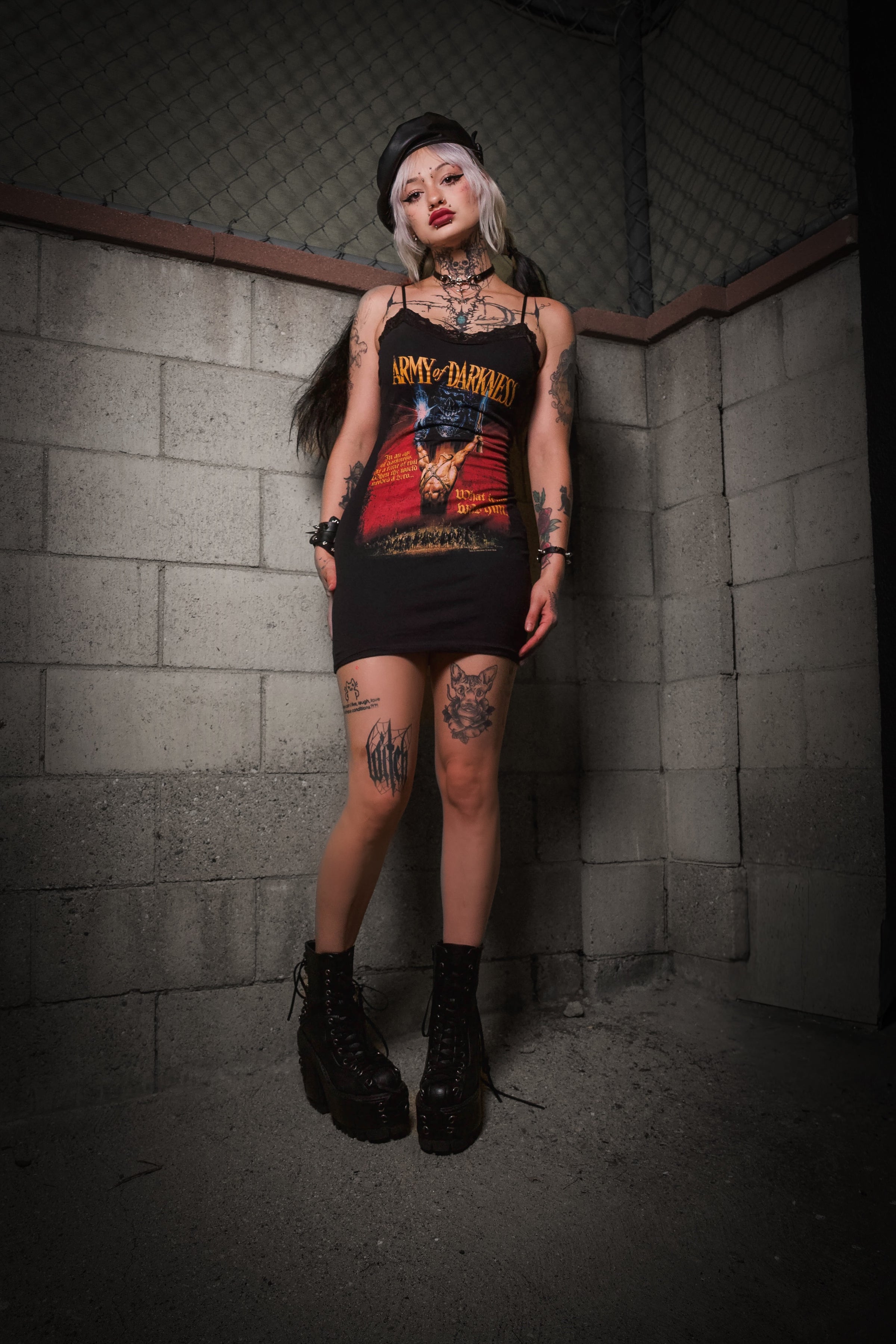 Army of Darkness Lace Strap Dress
