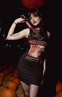 Halloween High-Neckline Lace Dress