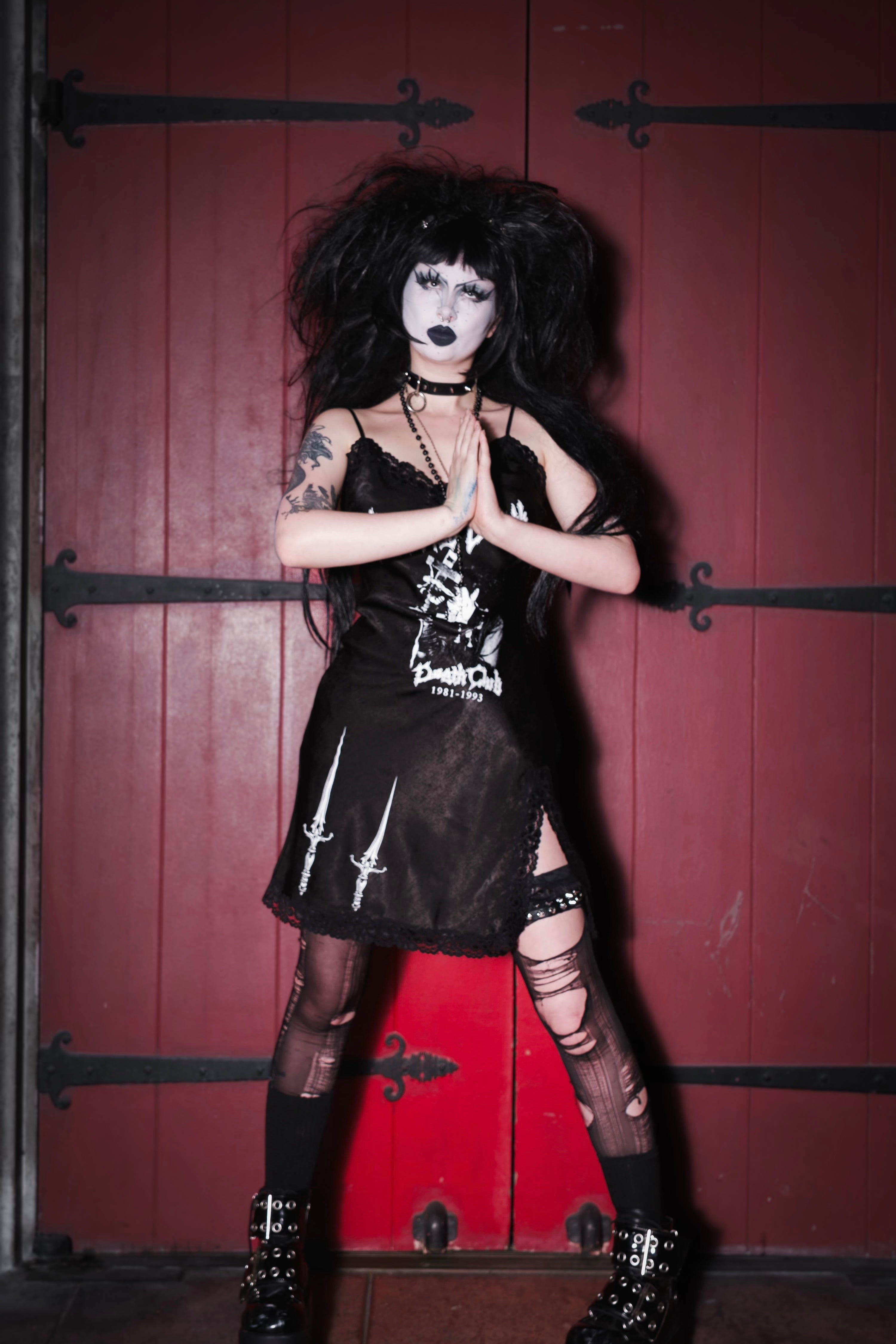 goth slip dress Christian Death Mini Slip Dress