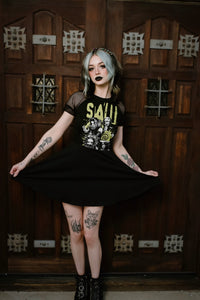 Saw Fishnet Baby Doll Dress