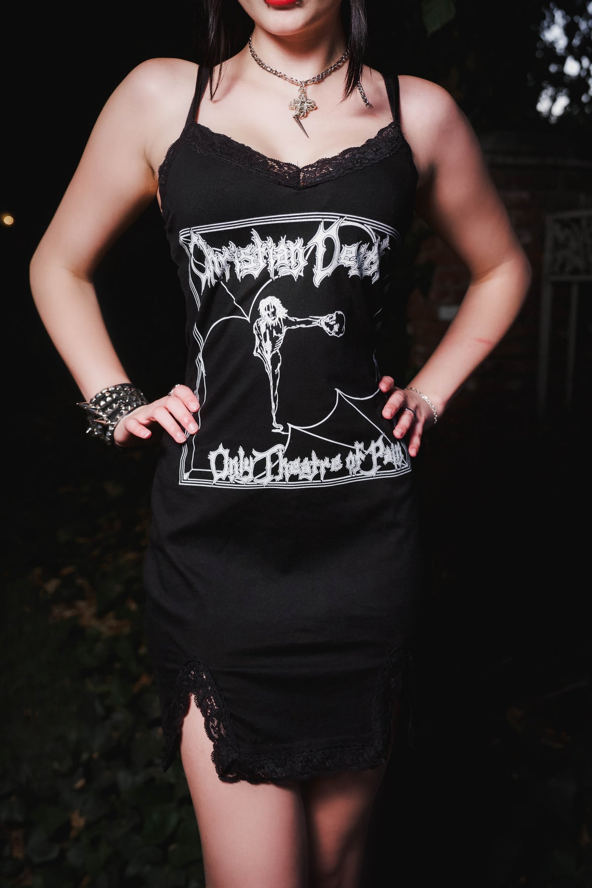 Christian Death Slit Lace Dress