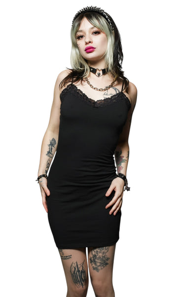 Black Lace Strap Dress