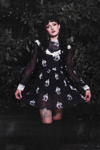 Kewpie Metal Print Victorian Lace Dress