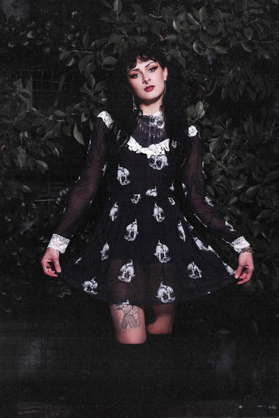 Kewpie Metal Print Victorian Lace Dress