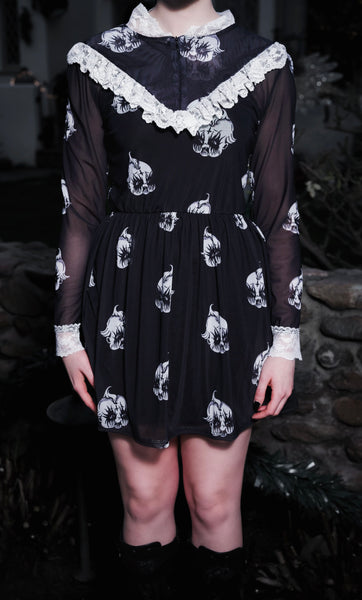 Kewpie Metal Print Victorian Lace Dress