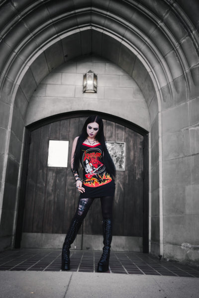 Venom Red Lace Strap Dress