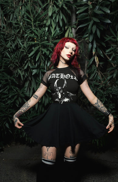 Bathory Fishnet Baby Doll Dress