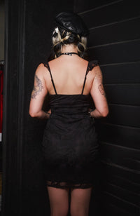 Midnight Ribbon Lace Mini Dress