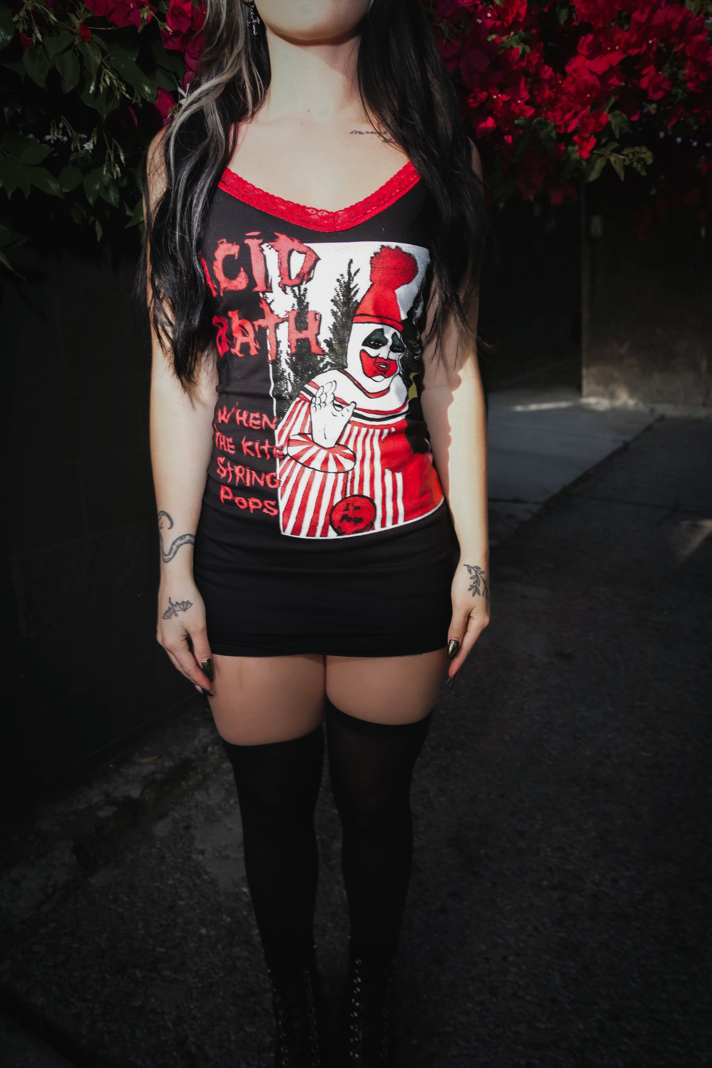 ACID BATH Red Lace Strap Dress