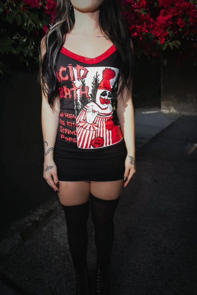 ACID BATH Red Lace Strap Dress