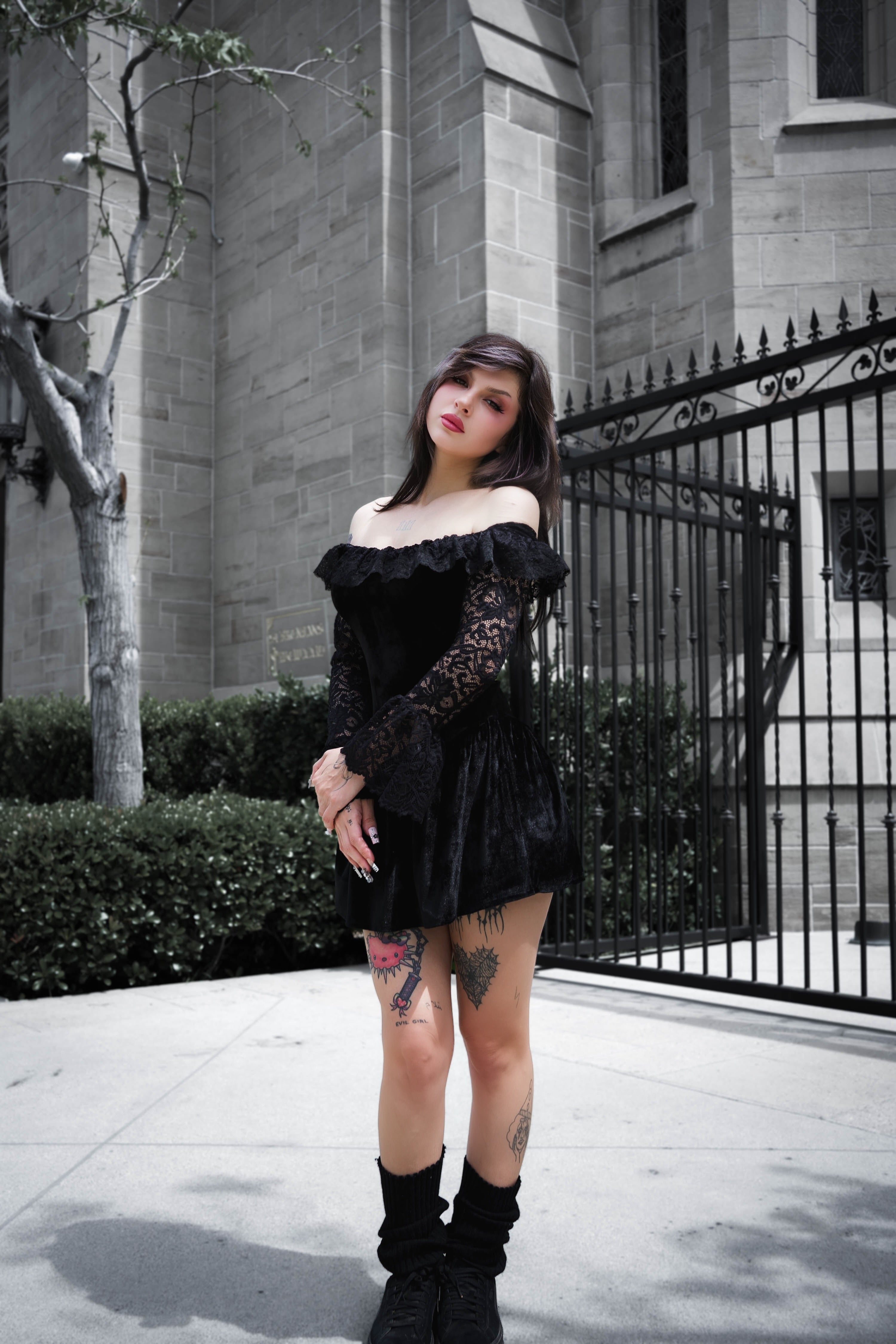Black Widow Velvet Dress - Vera's Eyecandy Black Widow Velvet Dress - Vera's Eyecandy