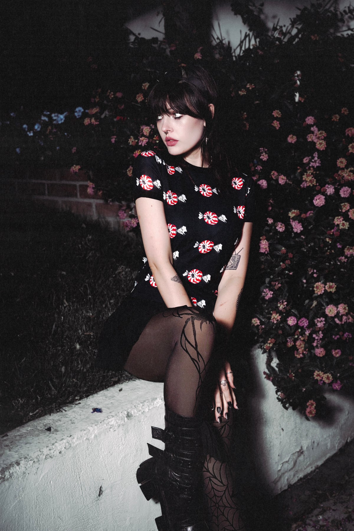 Eyecandy Print Ringer Tee