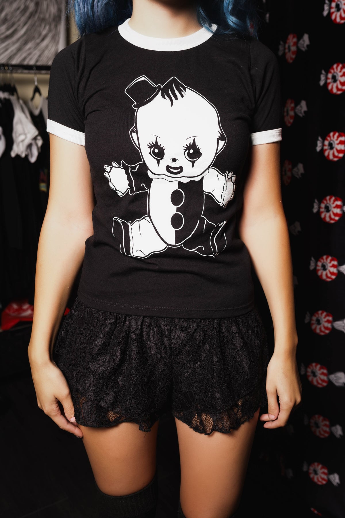 Art The Clown Kewpie Ringer Tee