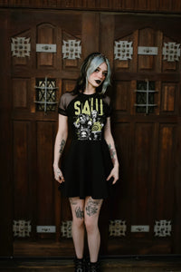 Saw Fishnet Baby Doll Dress