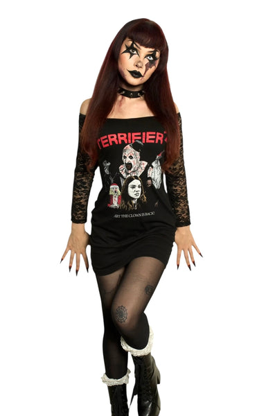Terrifier Off- Shoulder Lace Dress