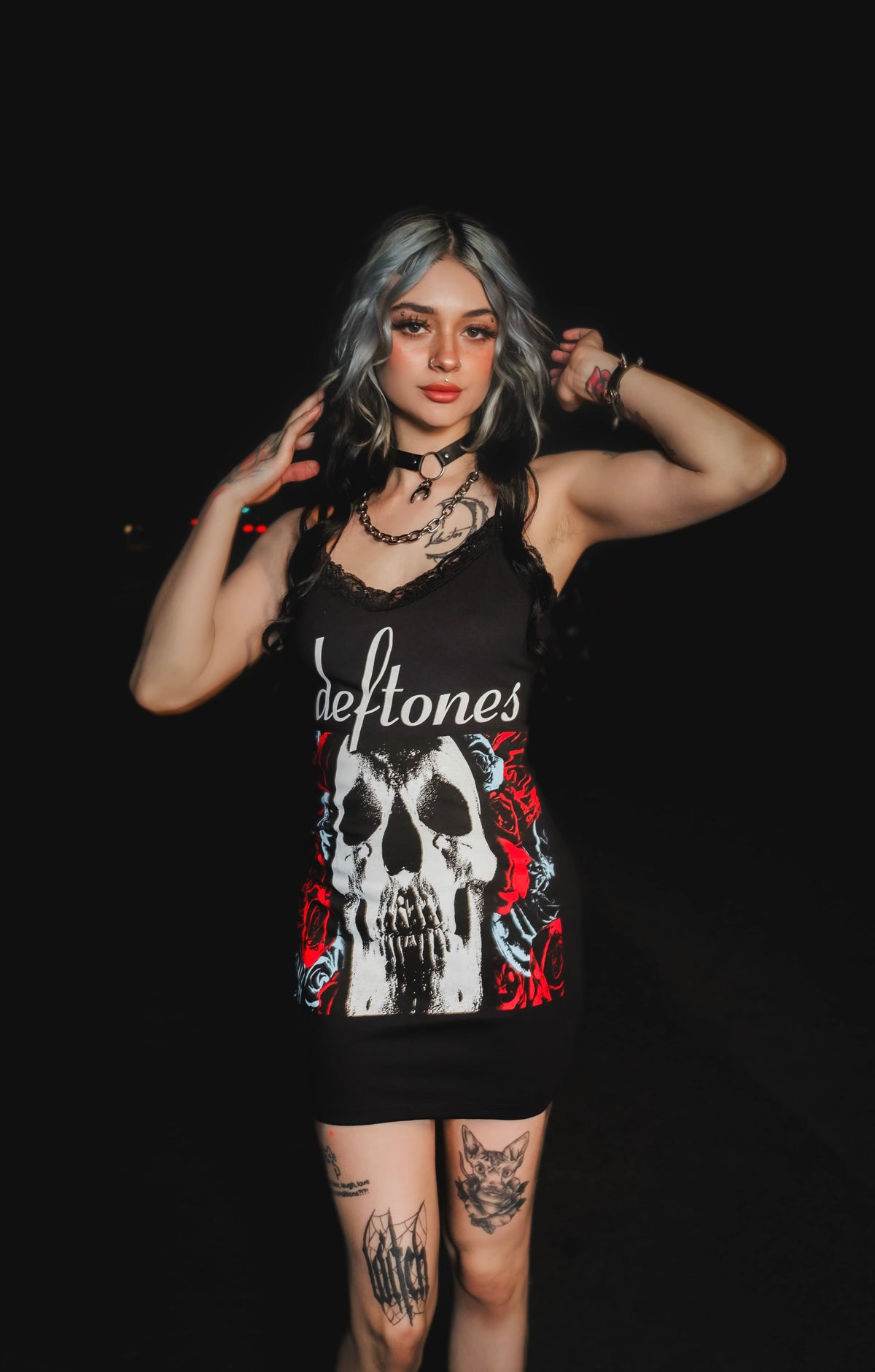 Deftones Lace Strap Dress