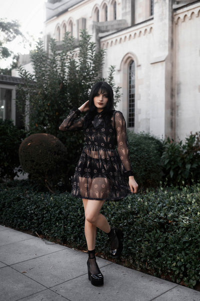 Flower for you Print (Washed out) Victorian Lace Dress