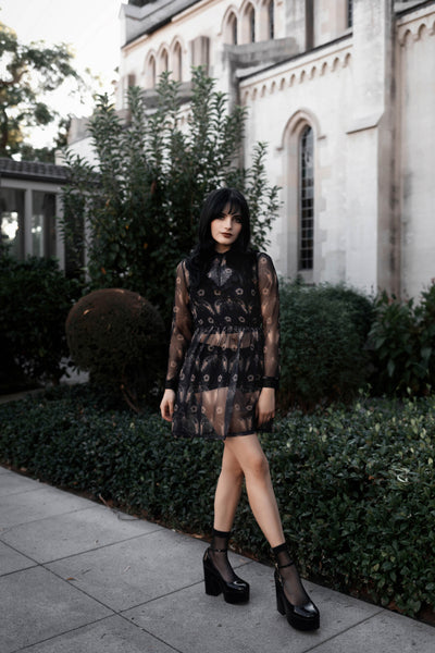 Flower for you Print (Washed out) Victorian Lace Dress