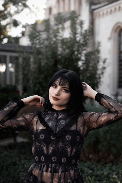 Flower for you Print (Washed out) Victorian Lace Dress