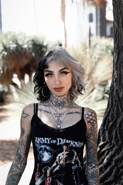 Army of Darkness Lace Strap Dress