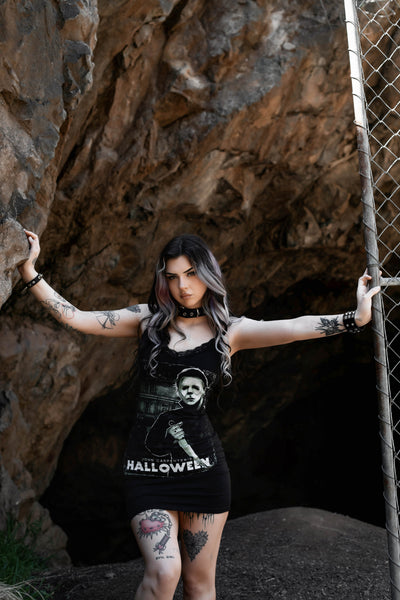 Halloween Michael Myers Lace Strap Dress