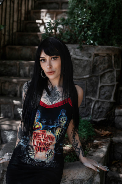 Return of the Living Dead Lace Strap Dress (Red Lace)