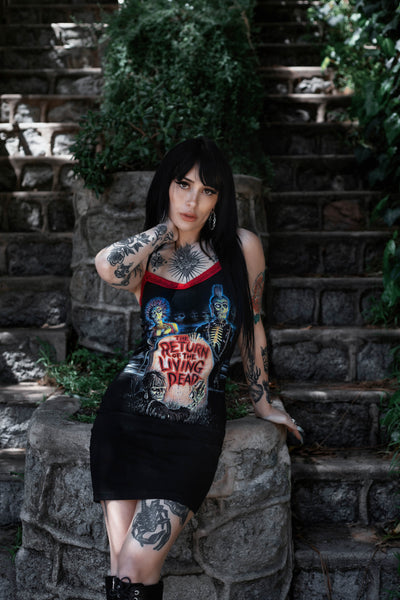 Return of the Living Dead Lace Strap Dress (Red Lace)