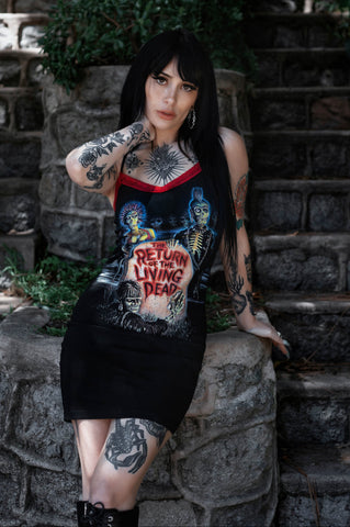 Return of the Living Dead Lace Strap Dress (Red Lace)