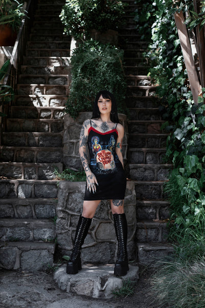 Return of the Living Dead Lace Strap Dress (Red Lace)