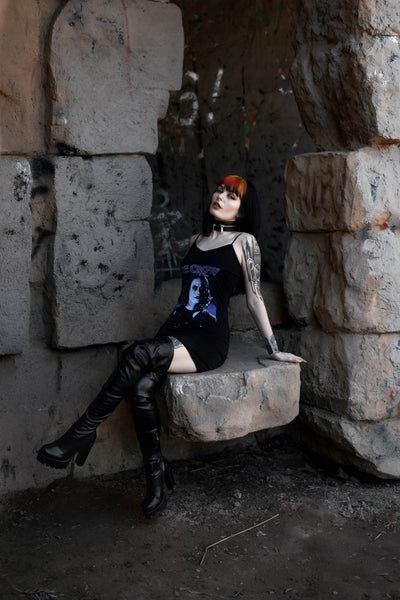 The Crow Lace Strap Dress