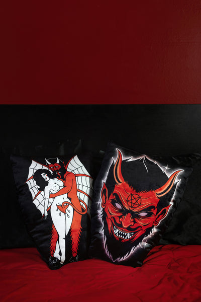 Devil Girl (Velvet) Throw Pillow