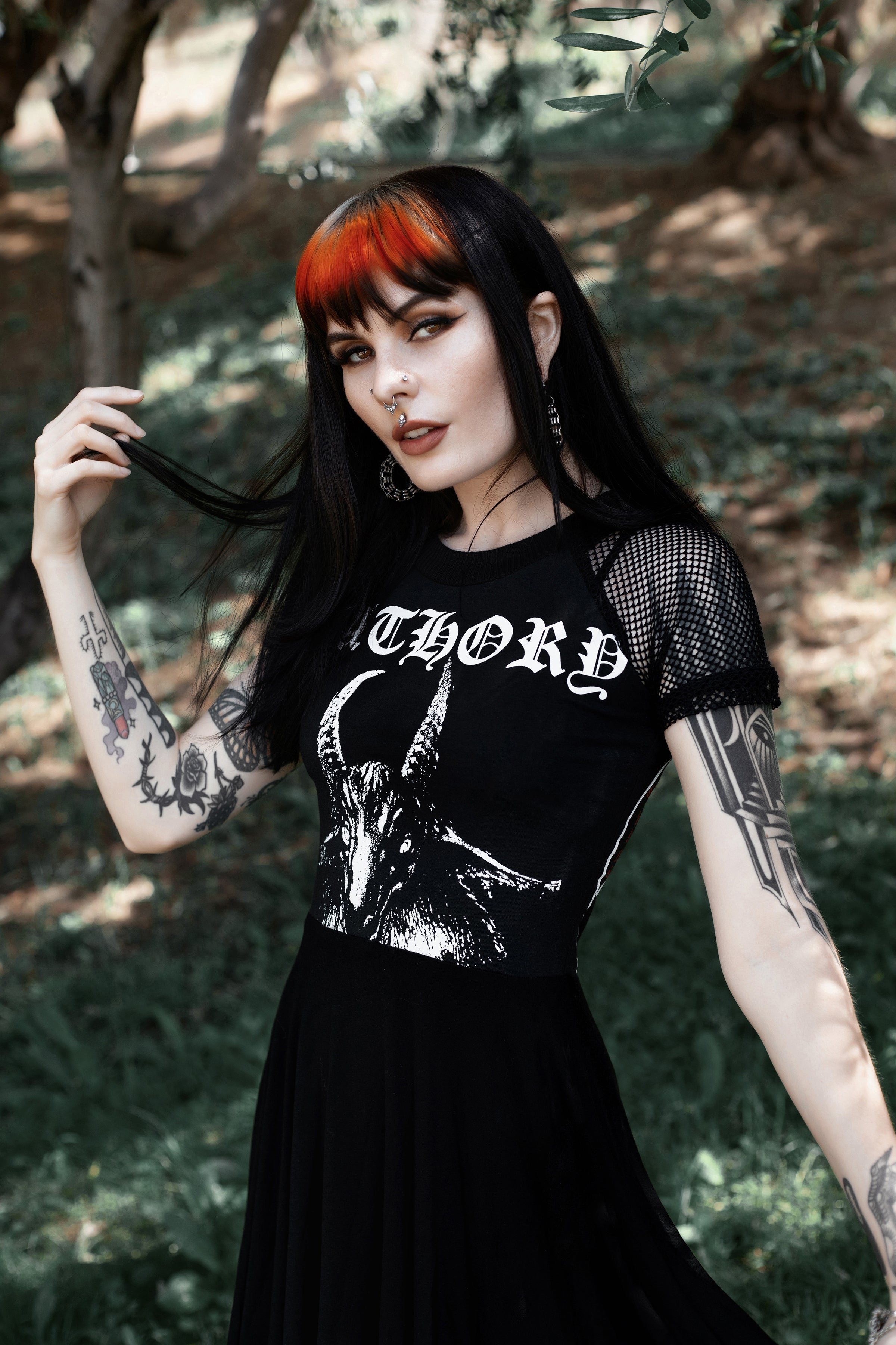 Bathory Fishnet Baby Doll Dress