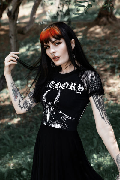 Bathory Fishnet Baby Doll Dress