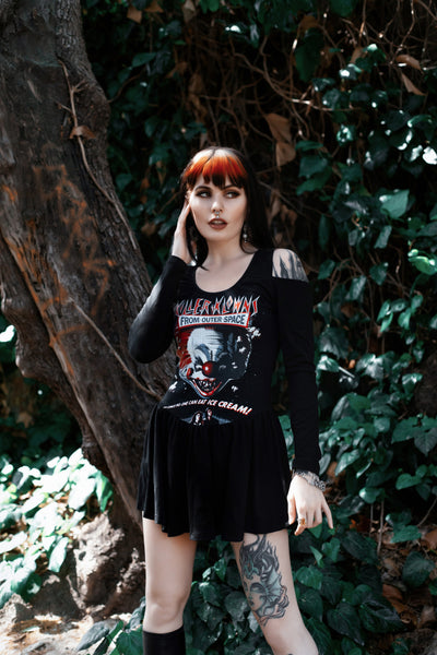 Killer Klowns from Outer Space Shoulder-Cut Dress (ONE OF A KIND)