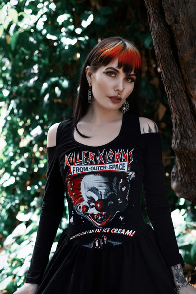 Killer Klowns from Outer Space Shoulder-Cut Dress (ONE OF A KIND)