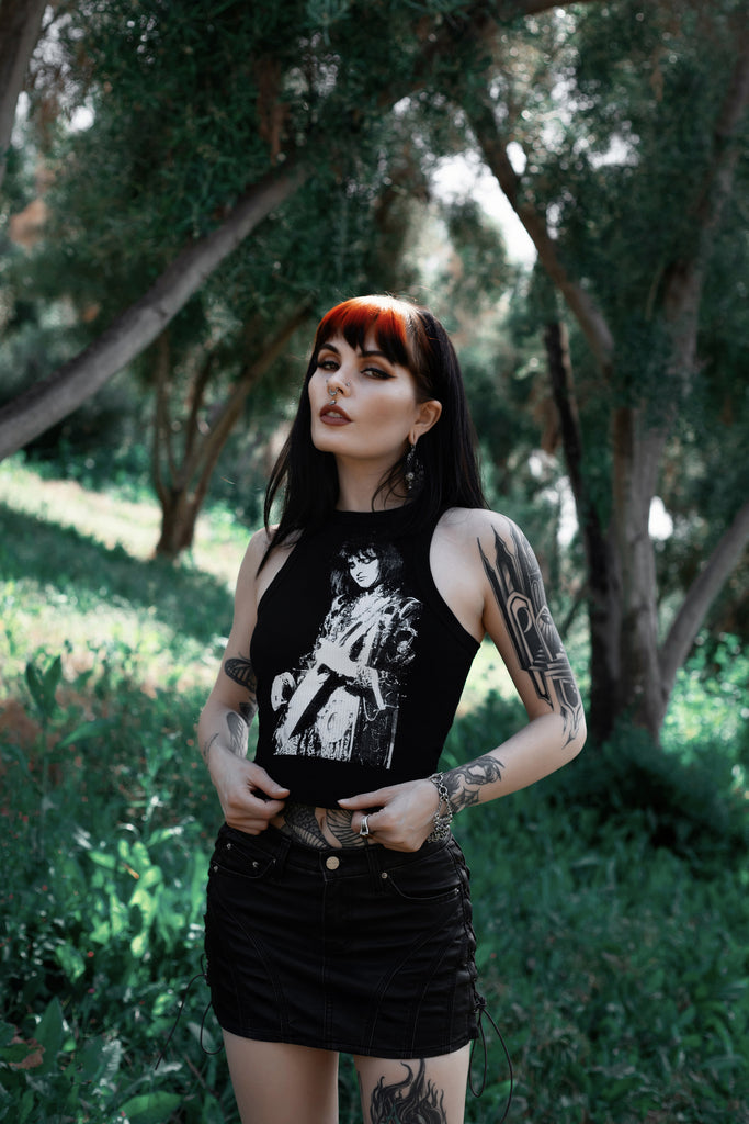 トップス 00s civarize destroy tanktop Siouxsie Ribbed Tank Top - Vera's Eyecandy