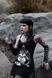 Baphomet Lace Strap Dress