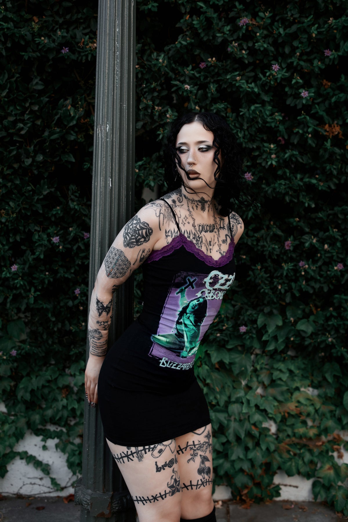 Ozzy Purple Lace Strap Dress