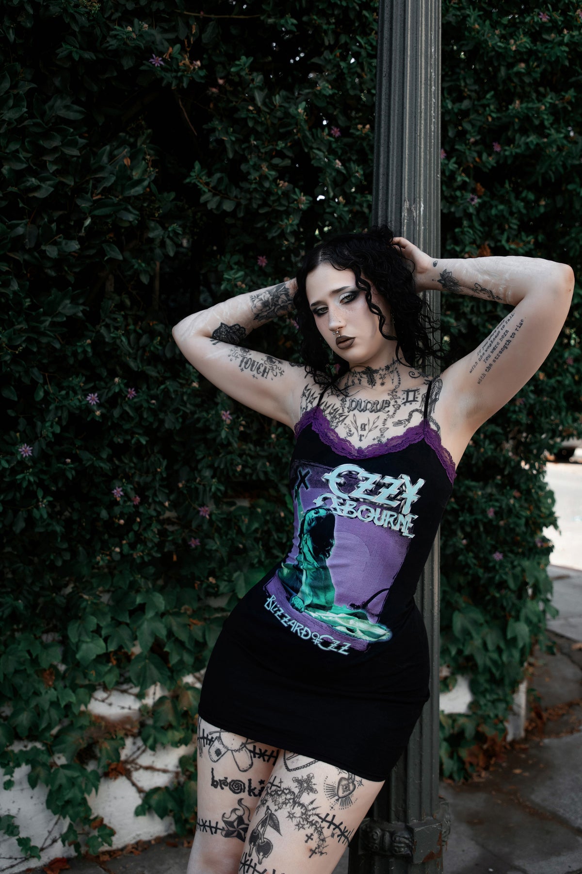 Ozzy Purple Lace Strap Dress
