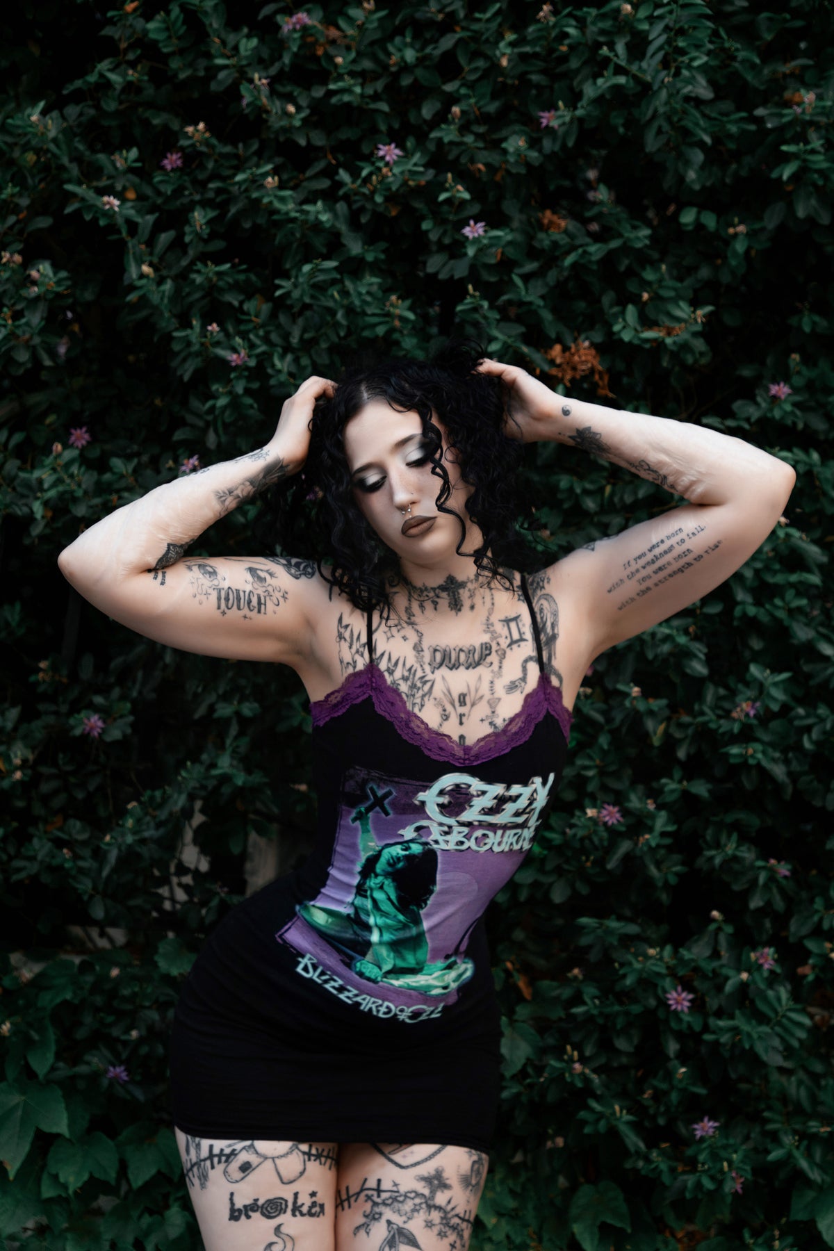 Ozzy Purple Lace Strap Dress