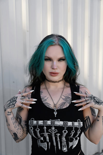 Medieval Weapons Ribbed Tank Top