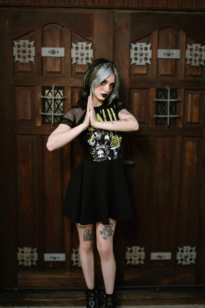 Saw Fishnet Baby Doll Dress