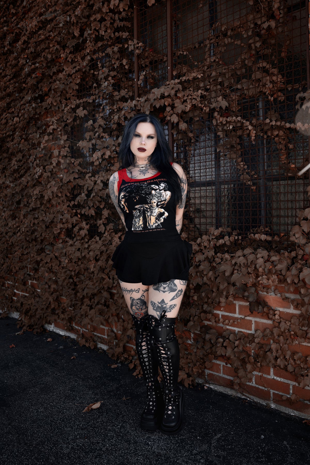 Queen of the Damned Lace Ribbed Tank