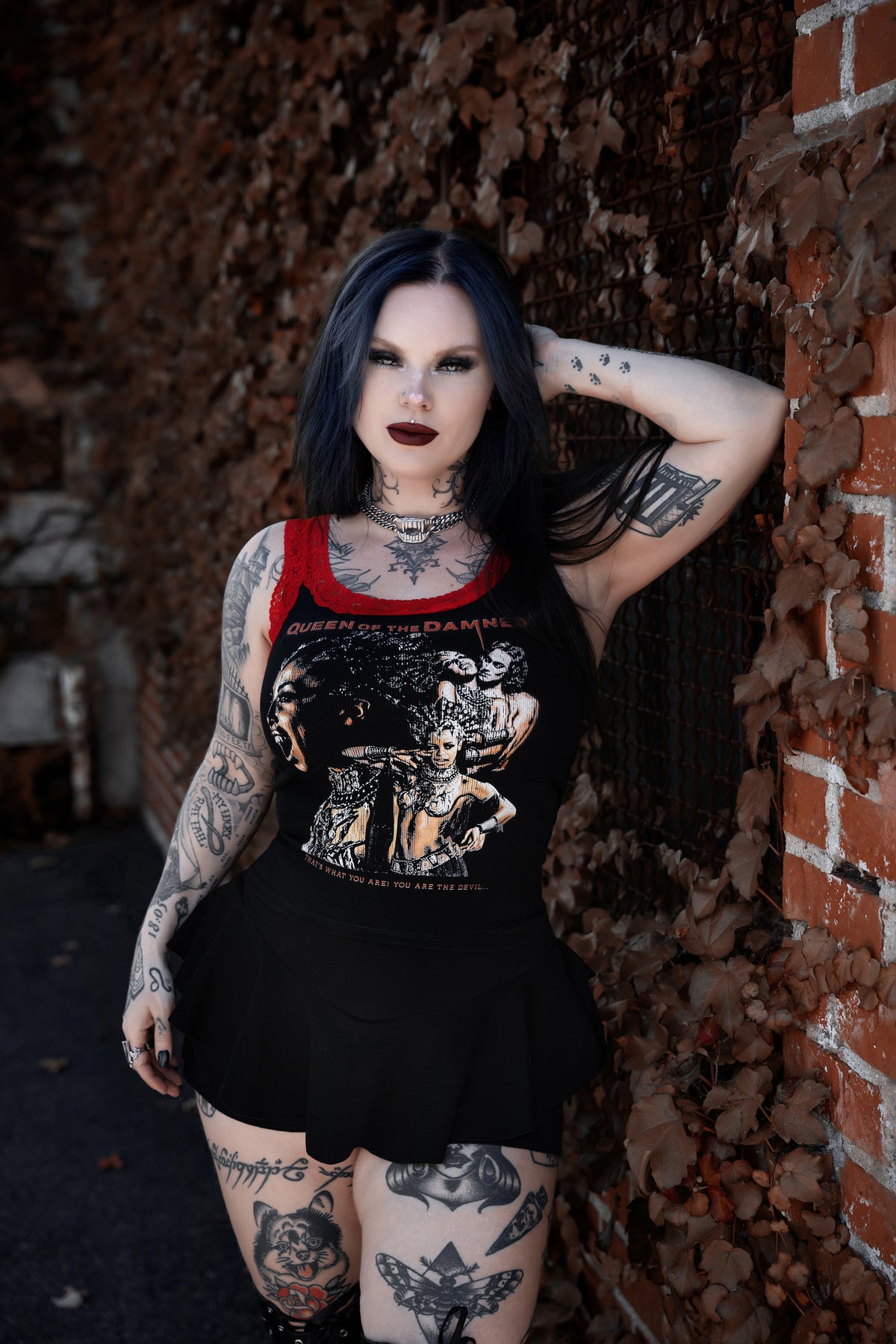 Queen of the Damned Lace Ribbed Tank