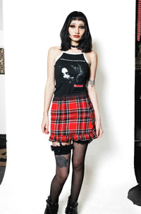 Plaid Lace Mini Skirt