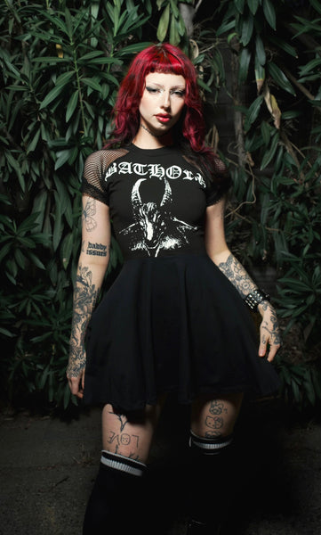 Bathory Fishnet Baby Doll Dress