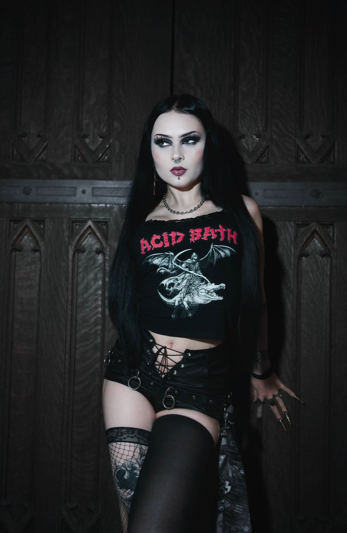 Acid Bath Cropped Lace Tank