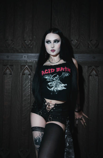 Acid Bath Cropped Lace Tank