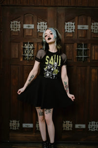 Saw Fishnet Baby Doll Dress